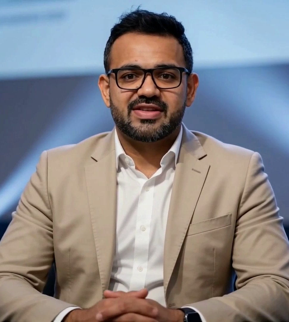 Ram Agarwal in the studio, smiling at the camera